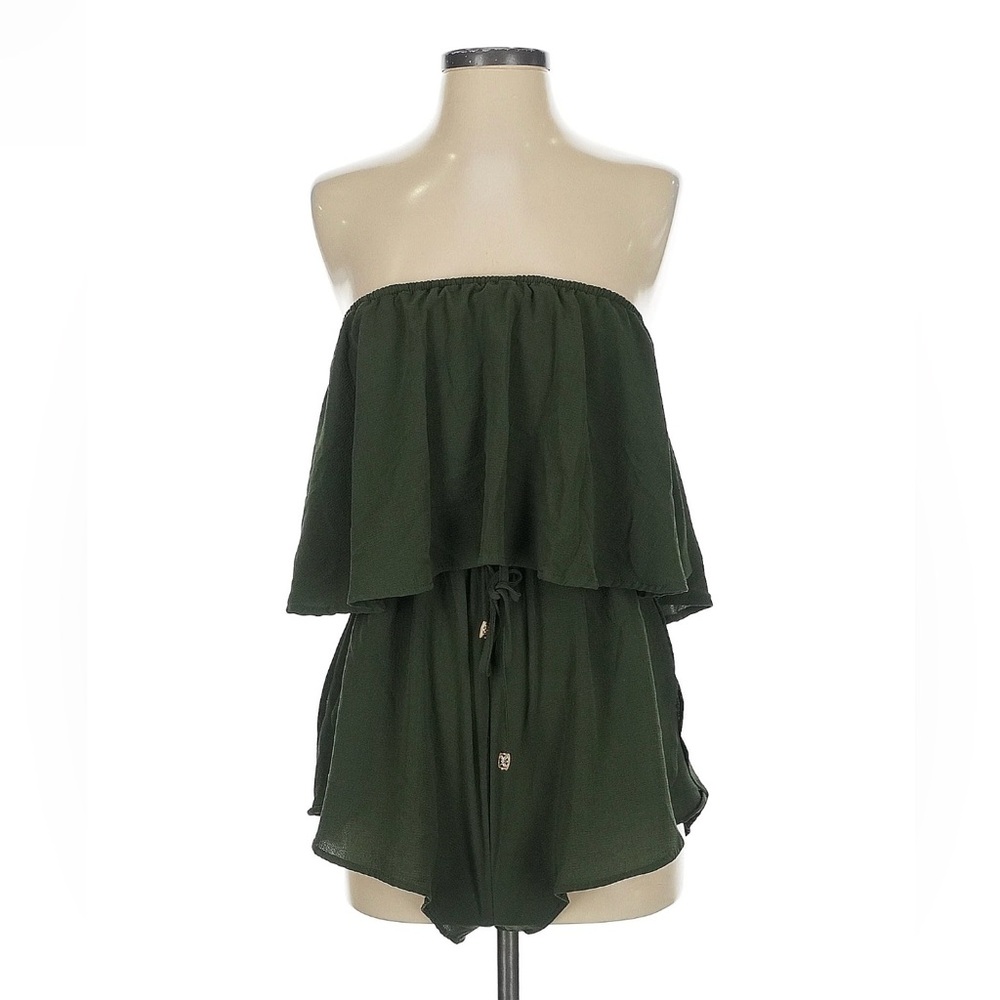 Green Strapless Romper